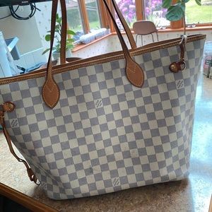 White checkered faux LV neverfull